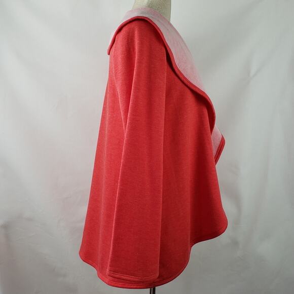 Chris and Carol tangerine knit fleece waterfall cardy Medium - Picture 4 of 6